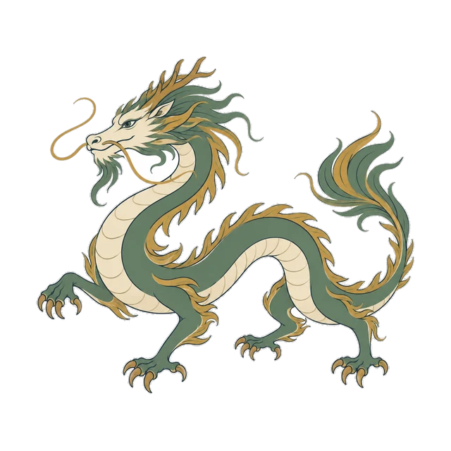 Illustration of a dragon, the fifth animal of the Chinese zodiac