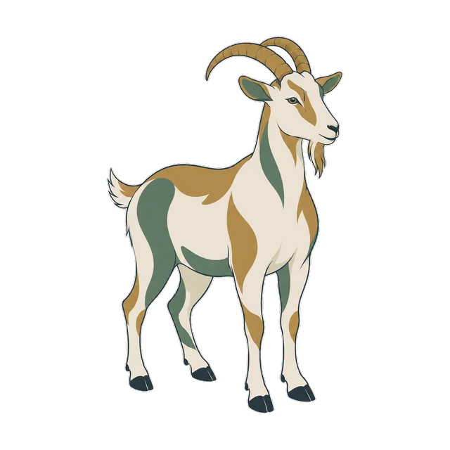 Illustration of a goat, the eighth animal of the Chinese zodiac