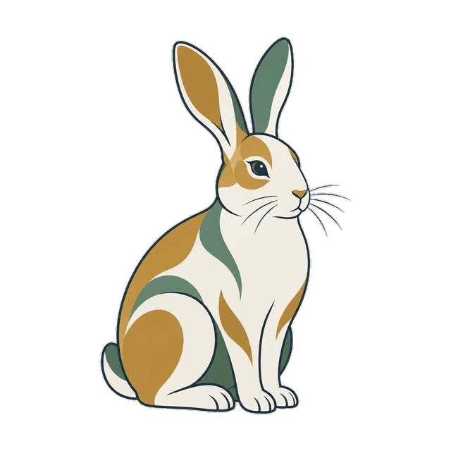 Illustration of a rabbit, the fourth animal of the Chinese zodiac