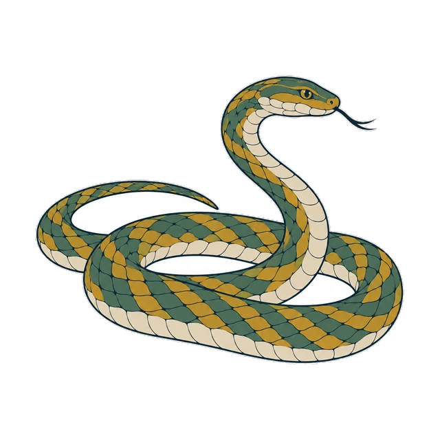 Illustration of a snake, the sixth animal of the Chinese zodiac